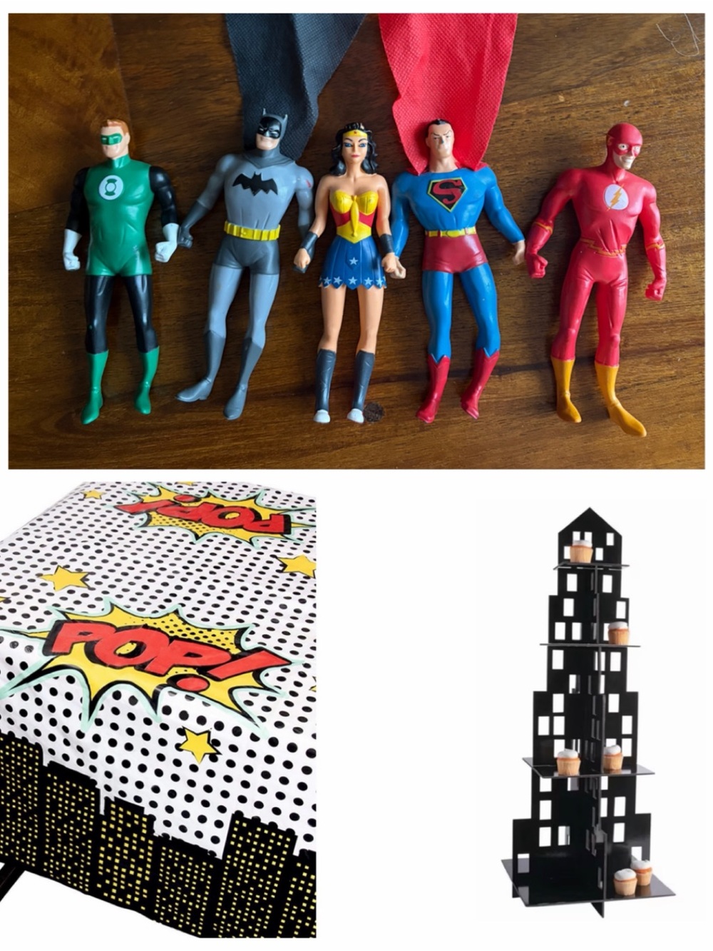 Super hero collection for party + 5 Piece Bendable Action Heros